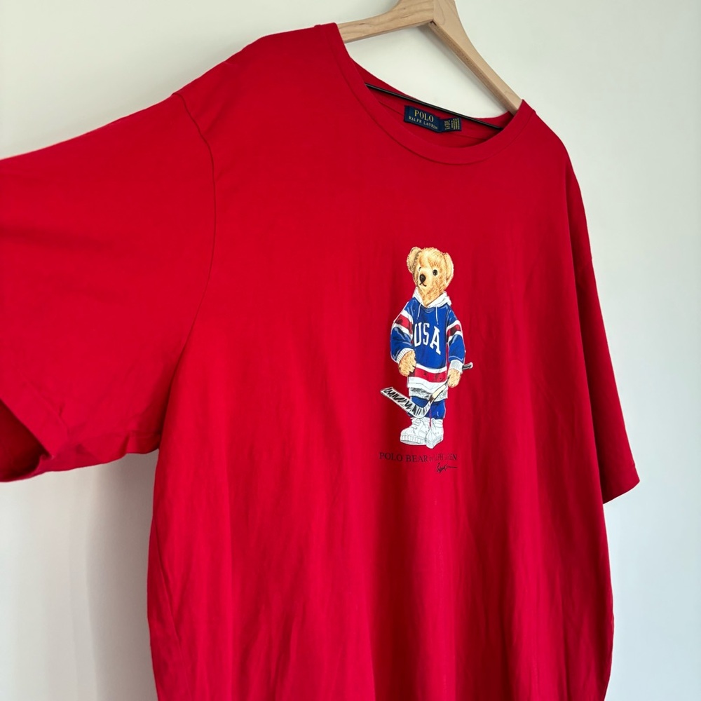 POLO Ralph Lauren USA Hockey Bear Red T-Shirt Olympics 3XLT - Picture 2 of 9